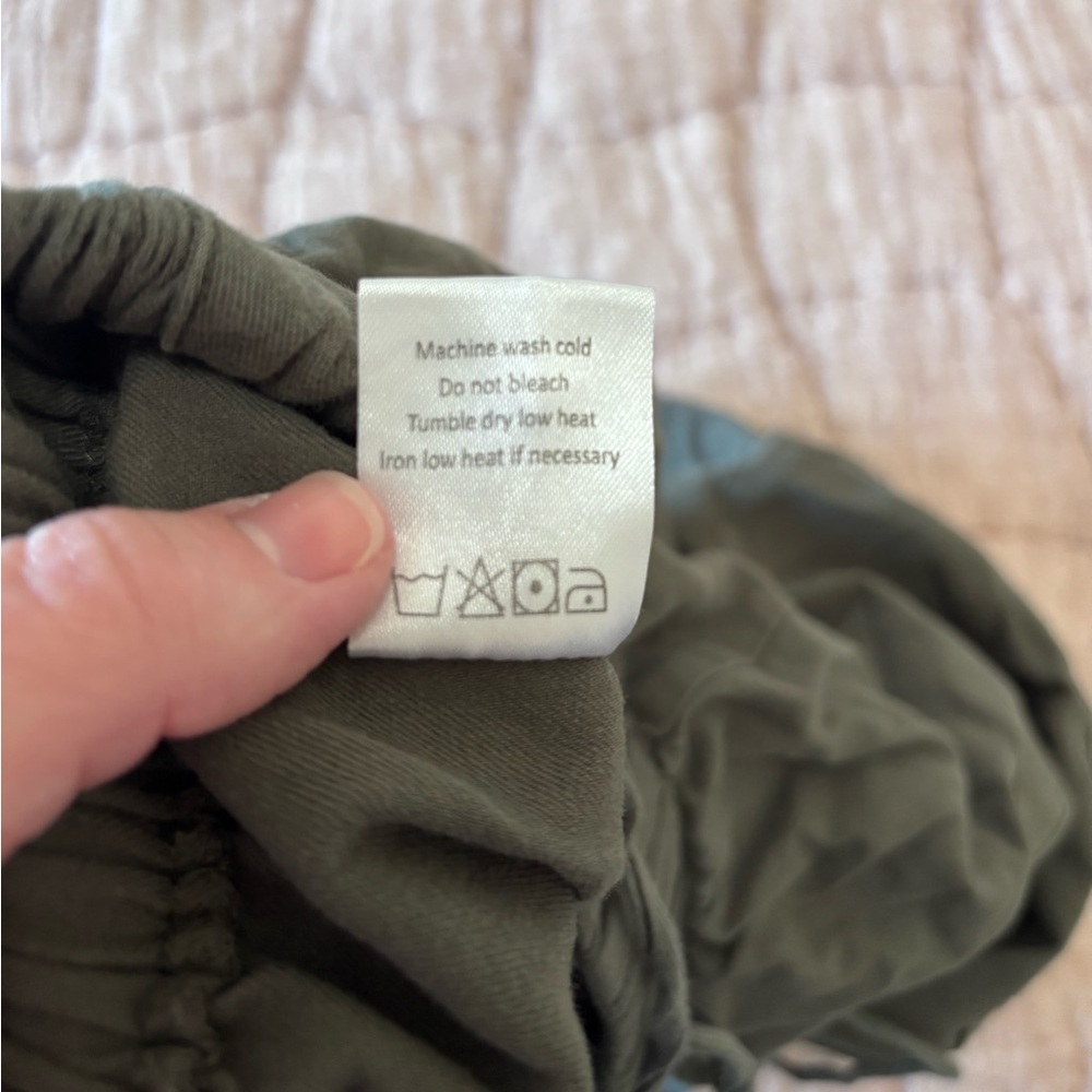 Lily Clothing 100% Cotton Drawstring Shorts, Olive Green, Size XL - Picture 9 of 9